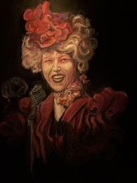 Portrait of Effie trinket from the 'Hunger Games' movie. Can I paint a portrait for you?