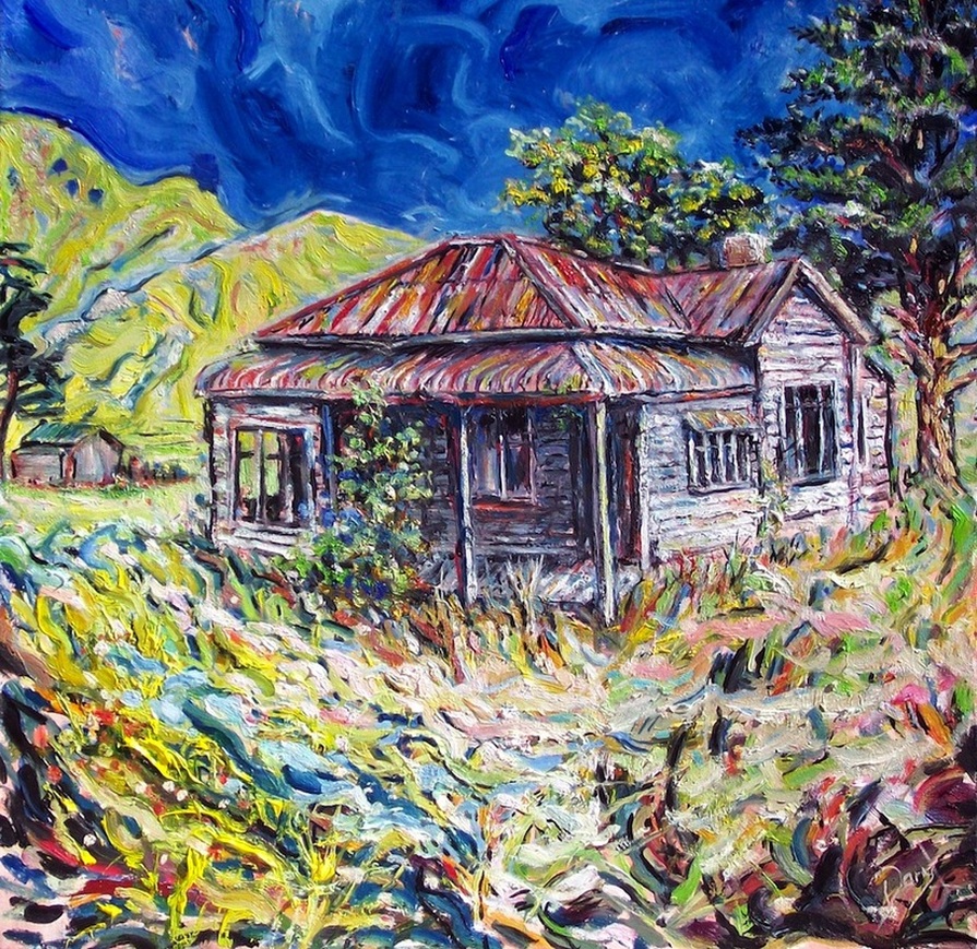 NZ art 'Abandoned Cottage Mangaweka'